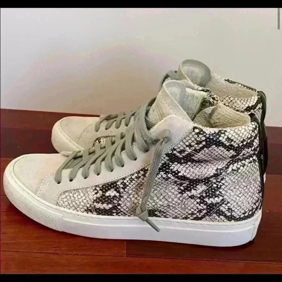 P448 Snakeskin Leather Hightop Sneakers - Picture 2 of 6